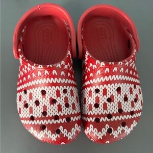 Red Knit-Pattern Kids Clog Shoes - Brand Unspecified